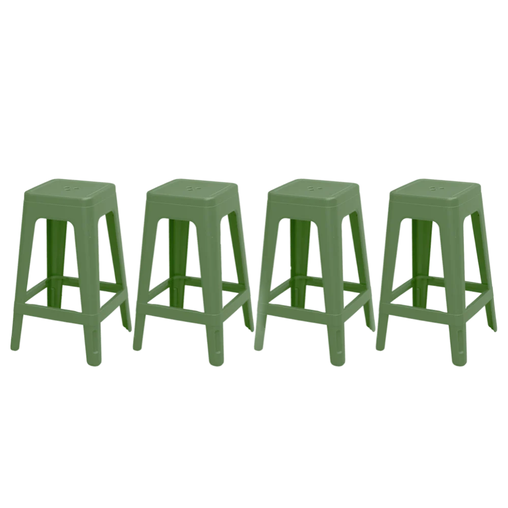 Keter Lucca Indoor/Outdoor Bar Stool - Green- 4 pack