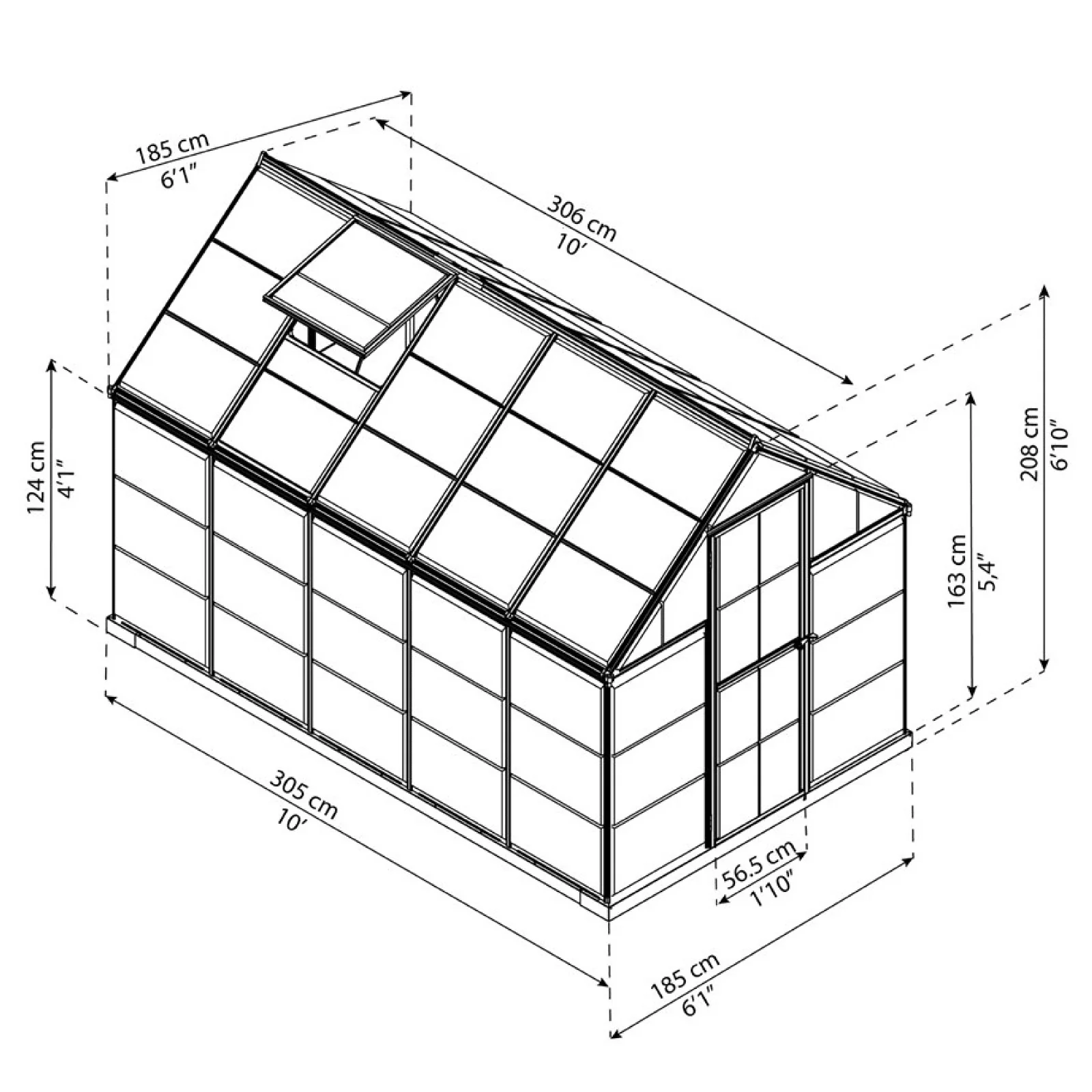 6' x 10' Harmony Greenhouse (1.9m x 3.1m) - Image 5