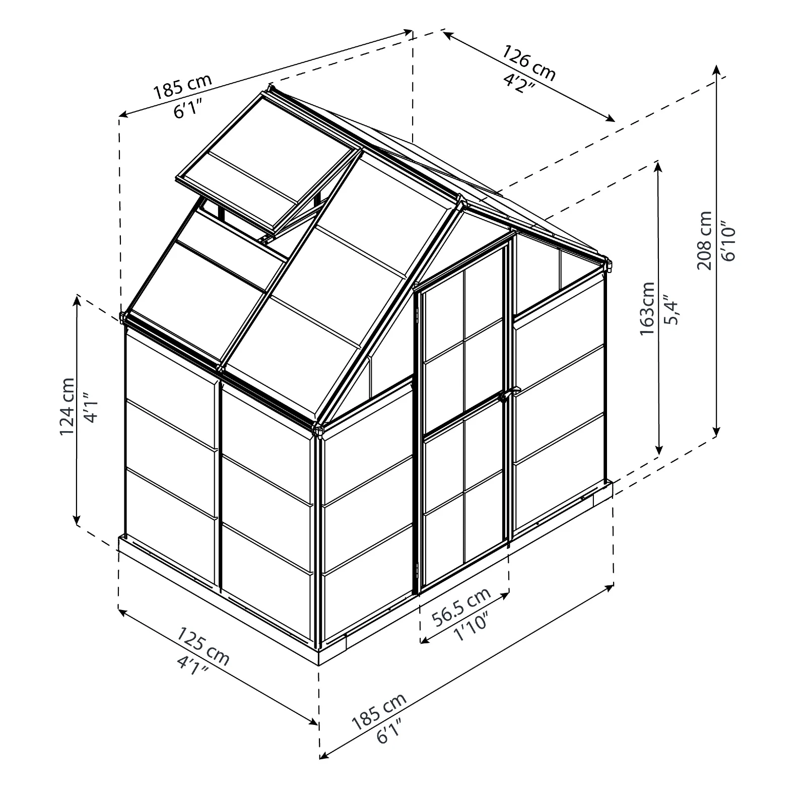 6' x 4' Harmony Greenhouse (1.9m x 1.3m) - Image 5