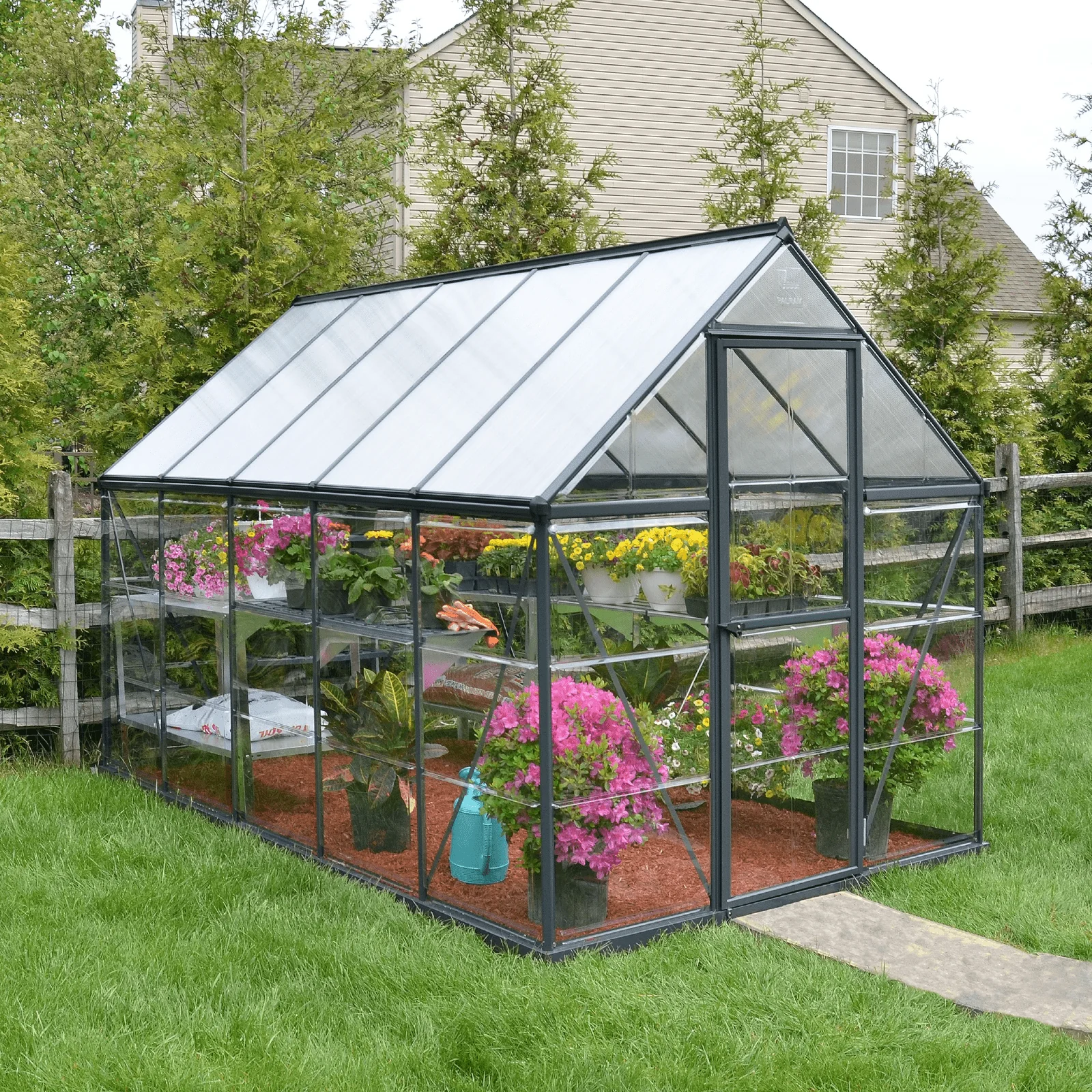 6' x 10' Hybrid Greenhouse - Grey Frame (1.9m x 3.1m) - Image 3