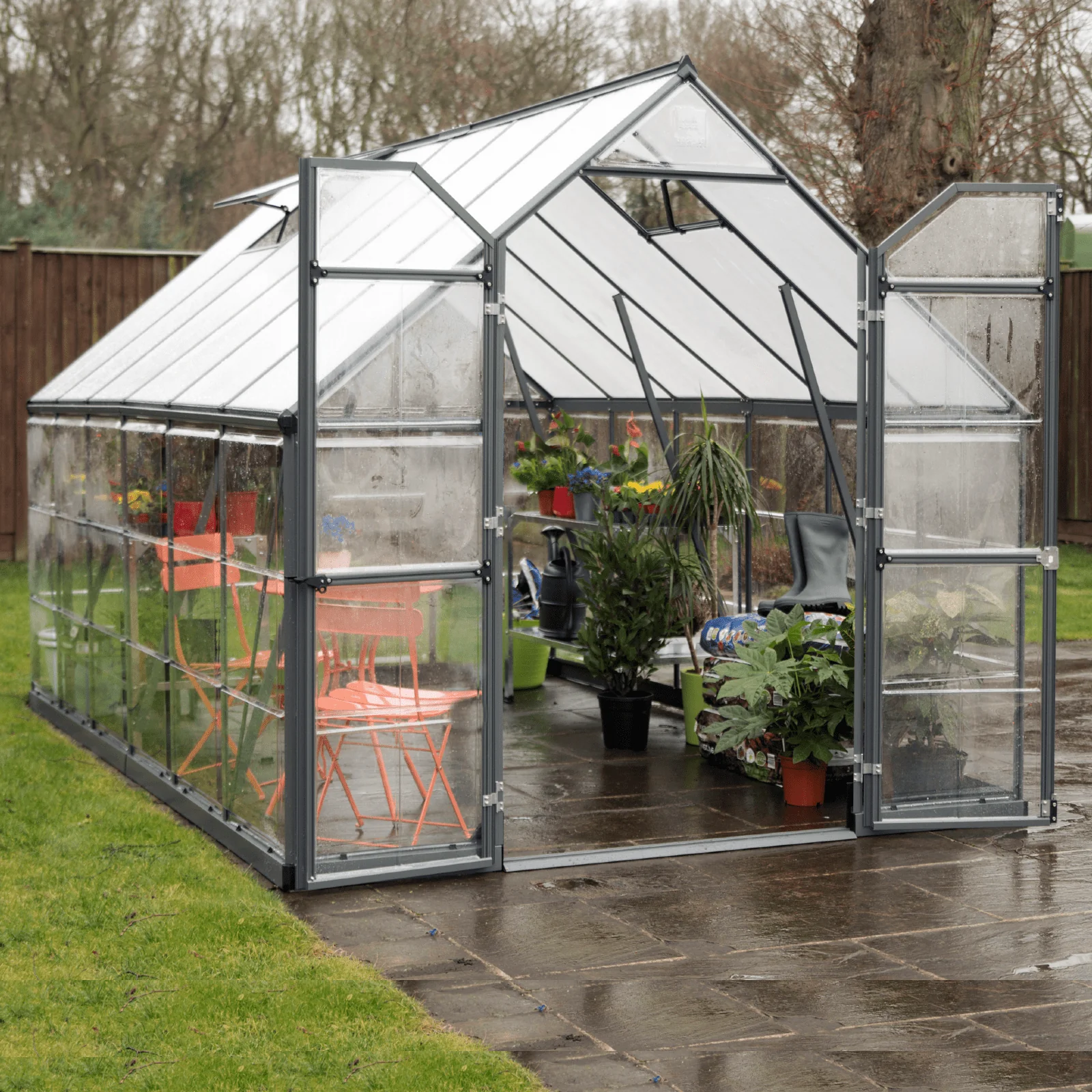 8' x 12' Balance Greenhouse - Grey Frame (2.5m x 3.7m) - Image 3