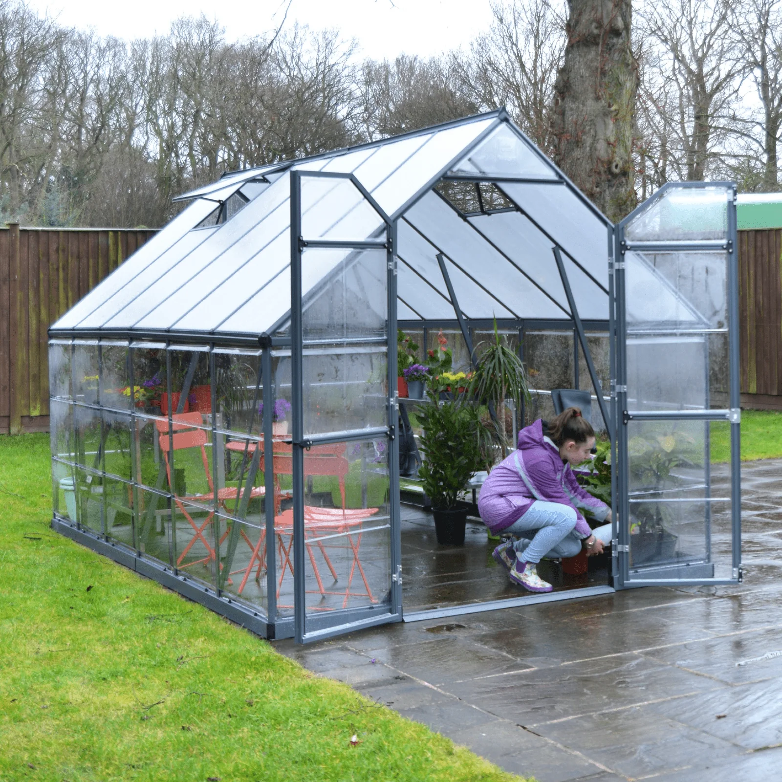 8' x 12' Balance Greenhouse - Grey Frame (2.5m x 3.7m) - Image 4