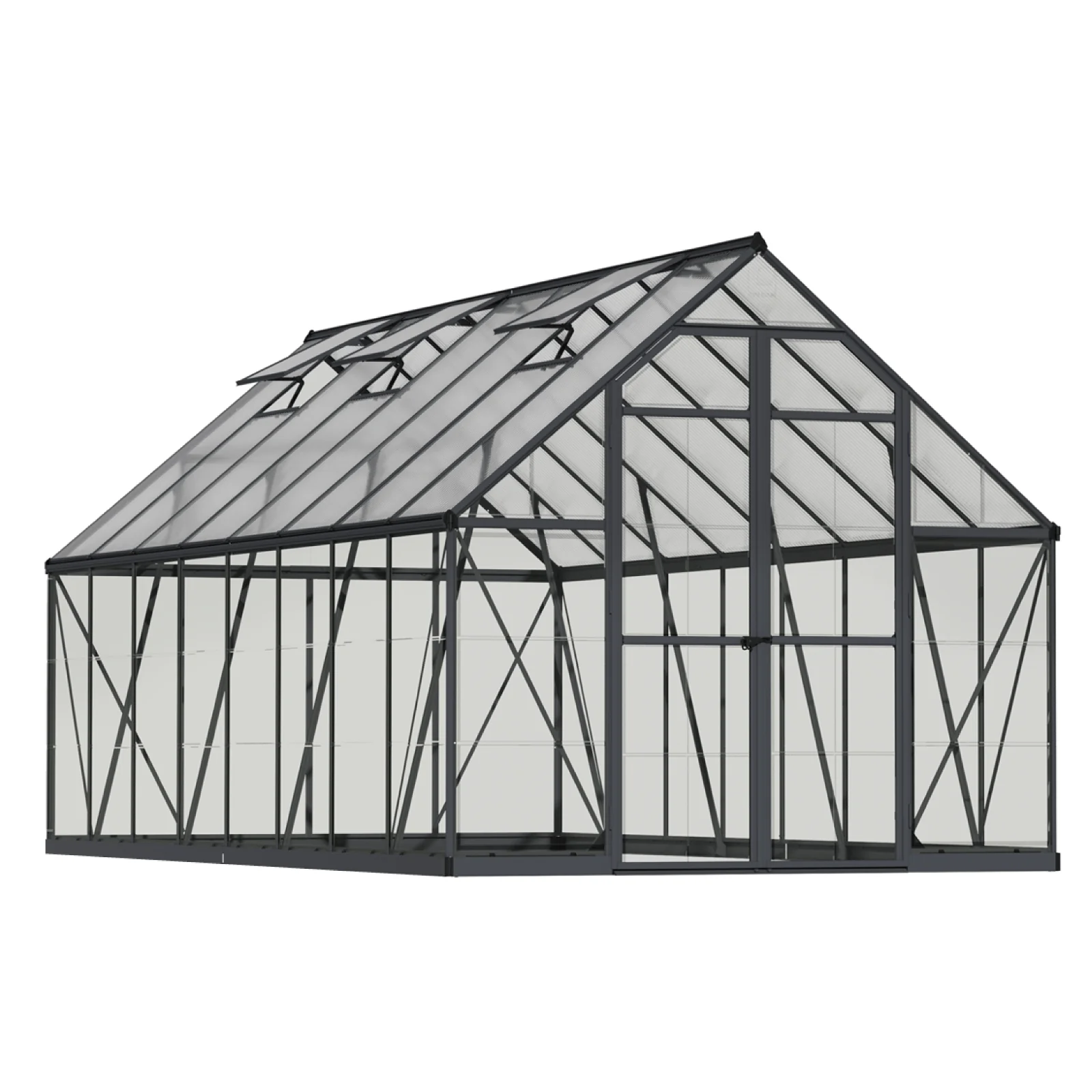 8' x 16' Balance Greenhouse - Grey Frame (2.5m x 4.9m)