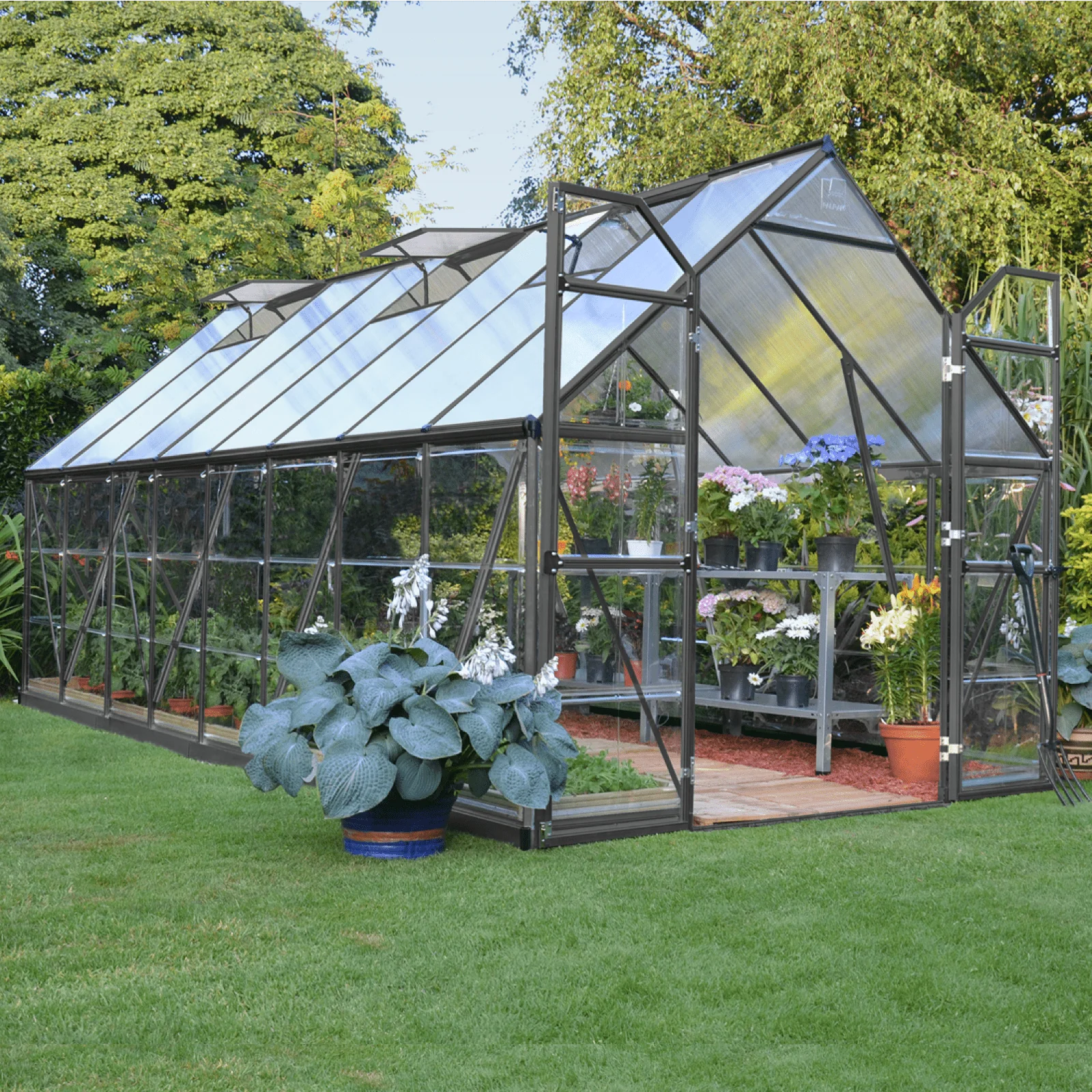 8' x 16' Balance Greenhouse - Grey Frame (2.5m x 4.9m) - Image 2