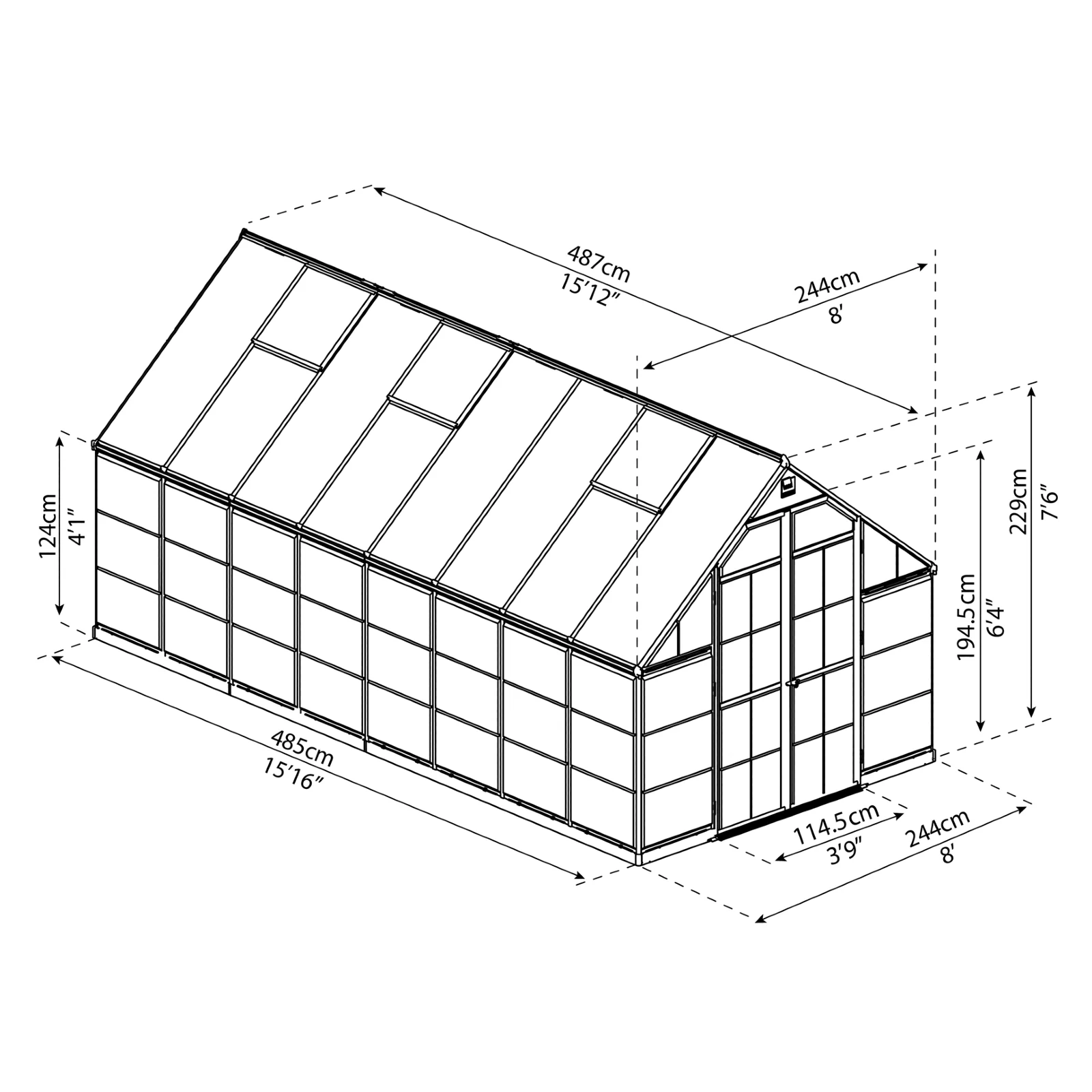 PRE ORDER: APR. - 8' x 16' Balance Greenhouse (2.5m x 4.9m) - Image 5