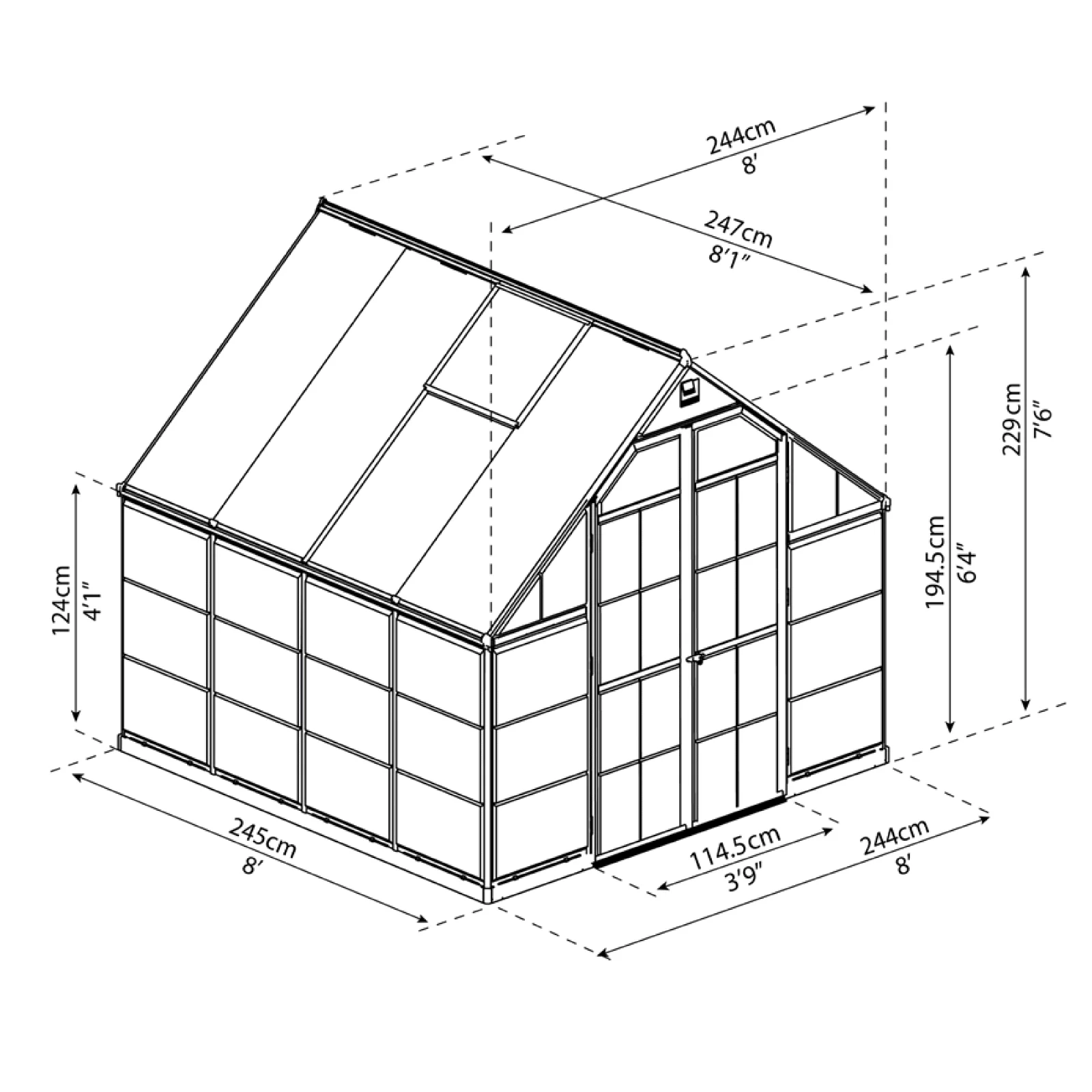 PRE ORDER: APR. - 8' x 8' Balance Greenhouse (2.5m x 2.5m) - Image 4