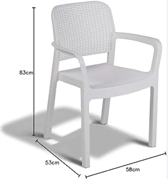 Keter Bella Dining Chair - White - 6 PACK - Image 2