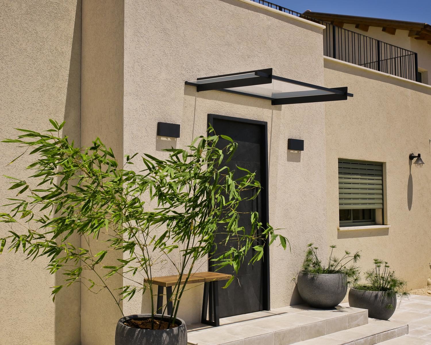 Nancy Door Awning 1.5m x 0.9m - Grey Frame With Clear Panel - Image 3