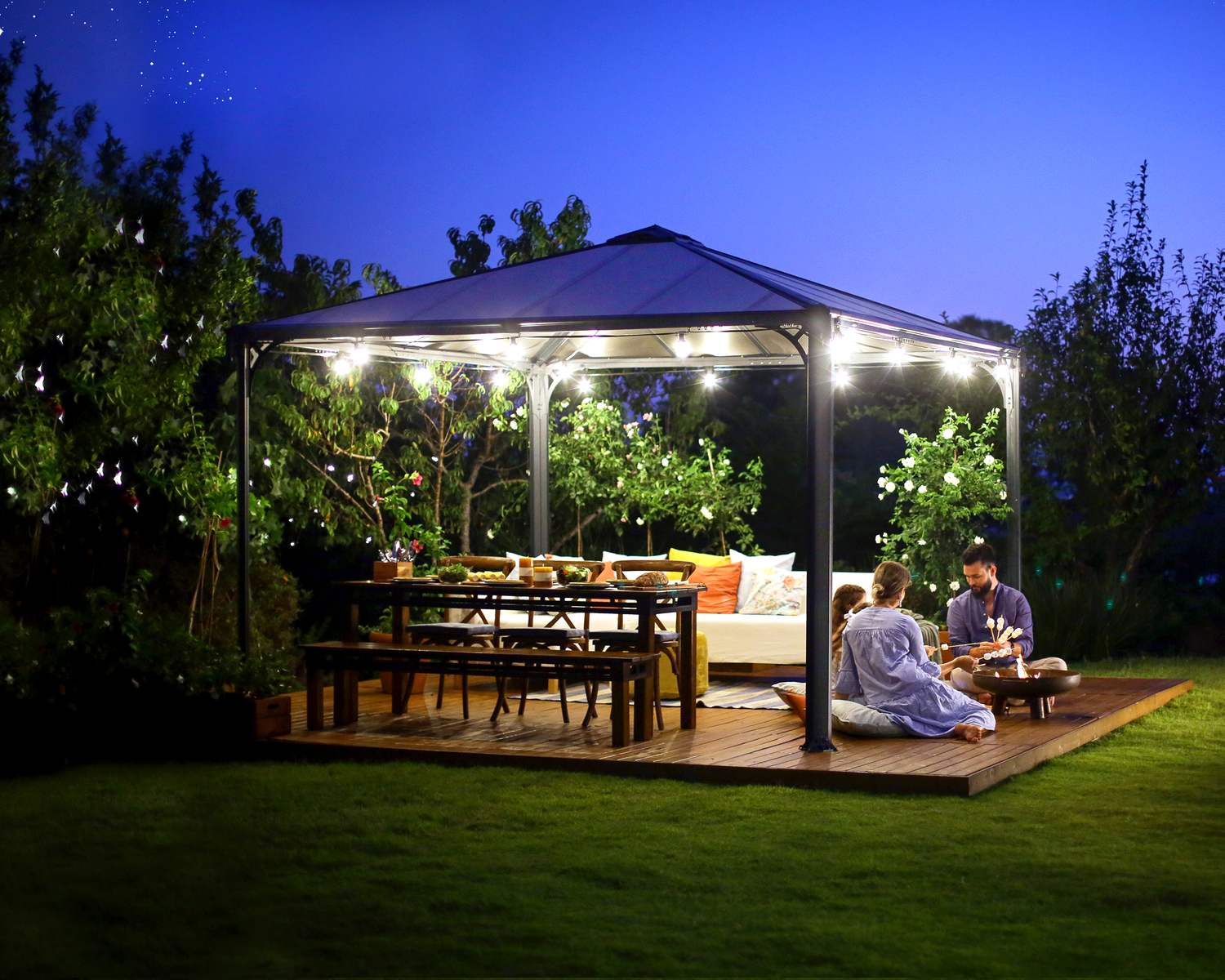 Palermo Gazebo 3.6m x 3.6m - Grey Frame With Grey Roof - Image 5