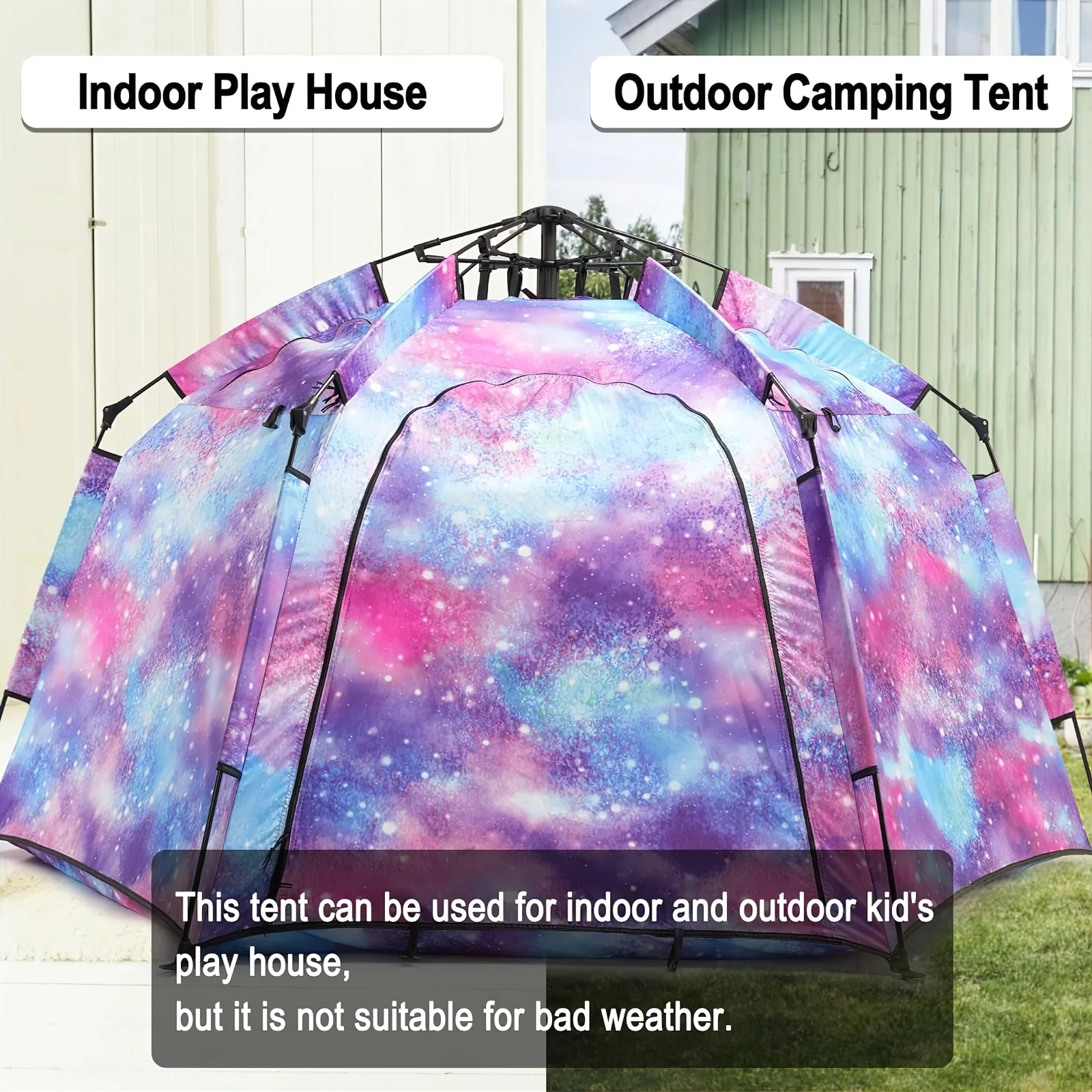 Pop up Play / Sensory Tent with Light Strip - Hex Large - Image 5