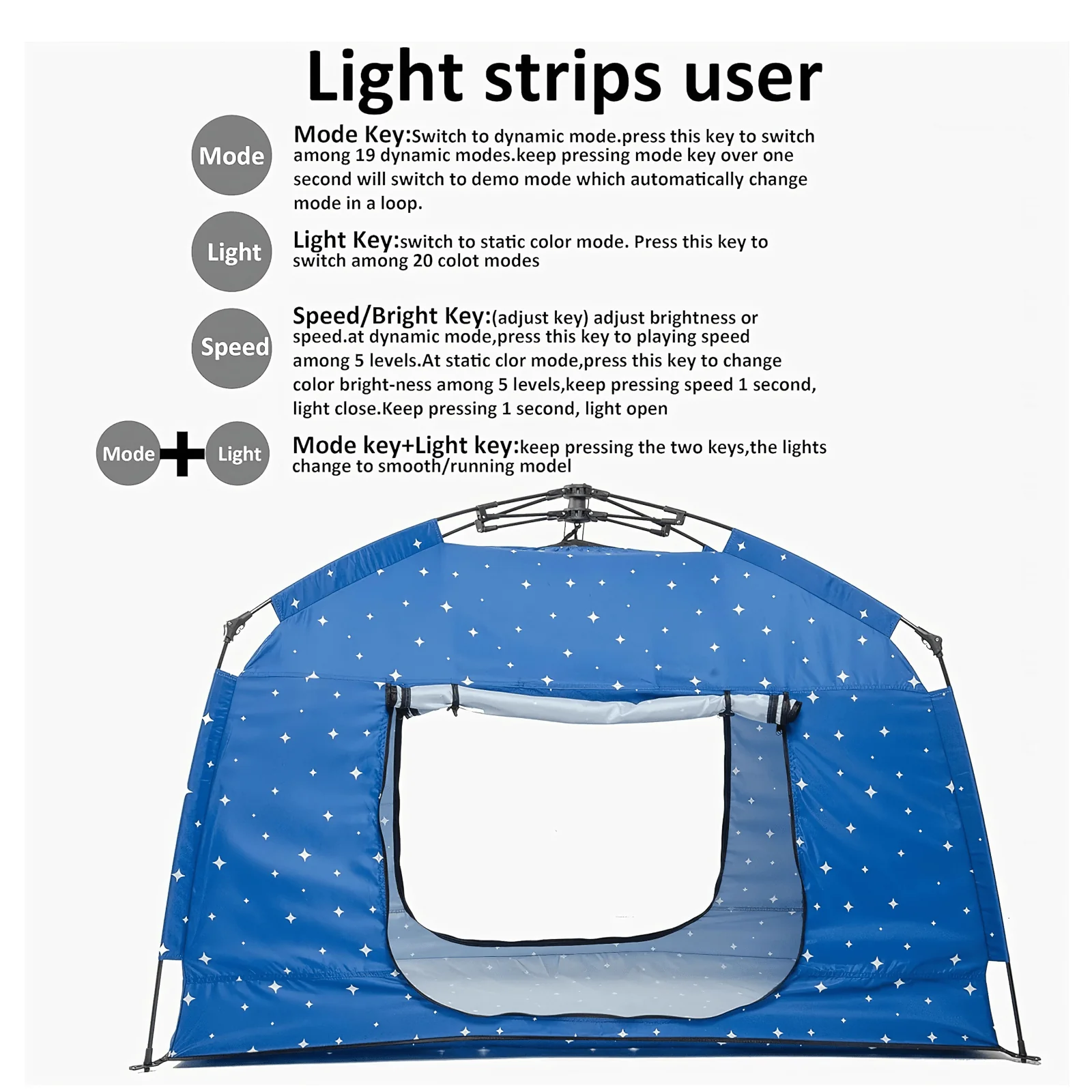 Pop up Play / Sensory Tent with Light Strip - Star - Image 6