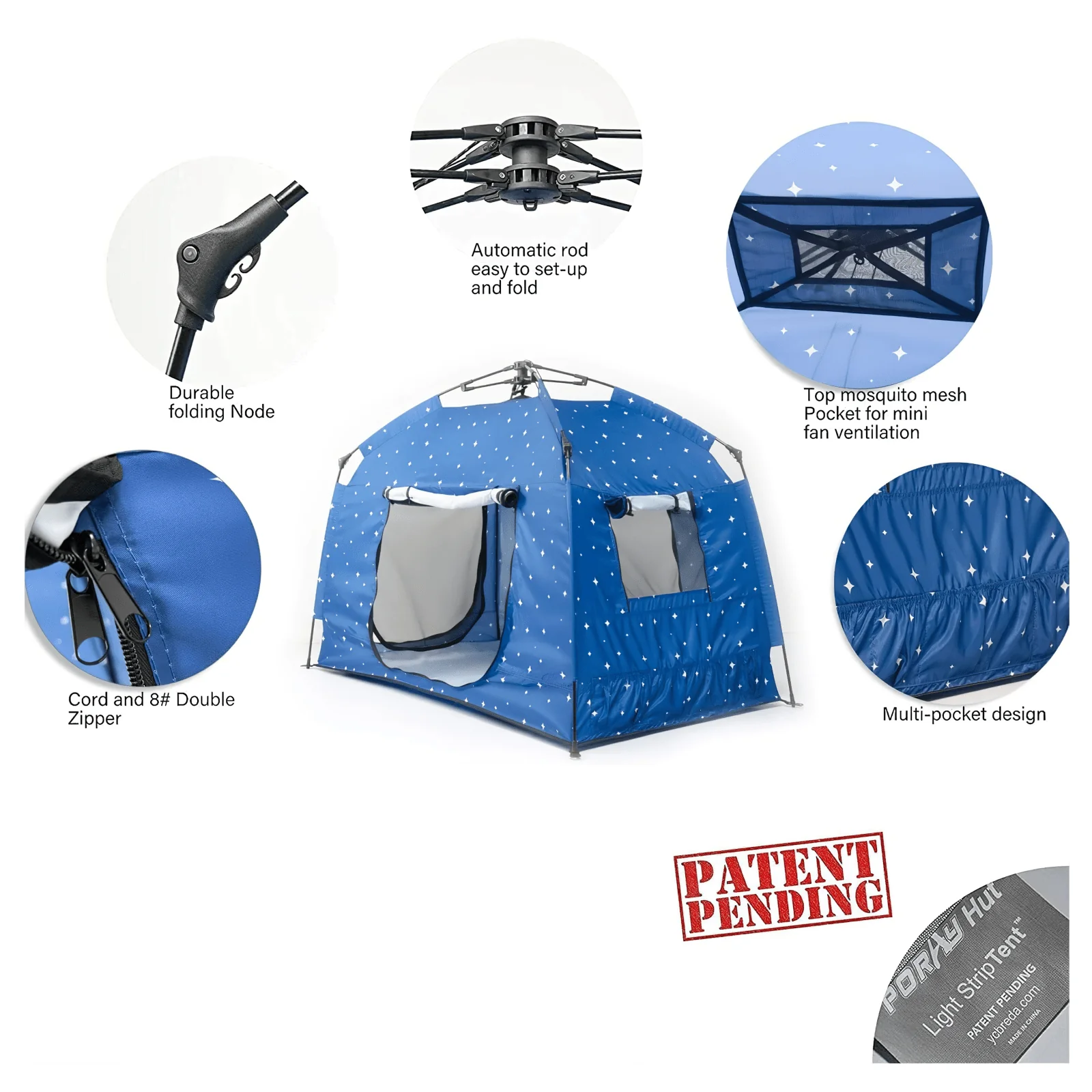 Pop up Play / Sensory Tent with Light Strip - Star - Image 7
