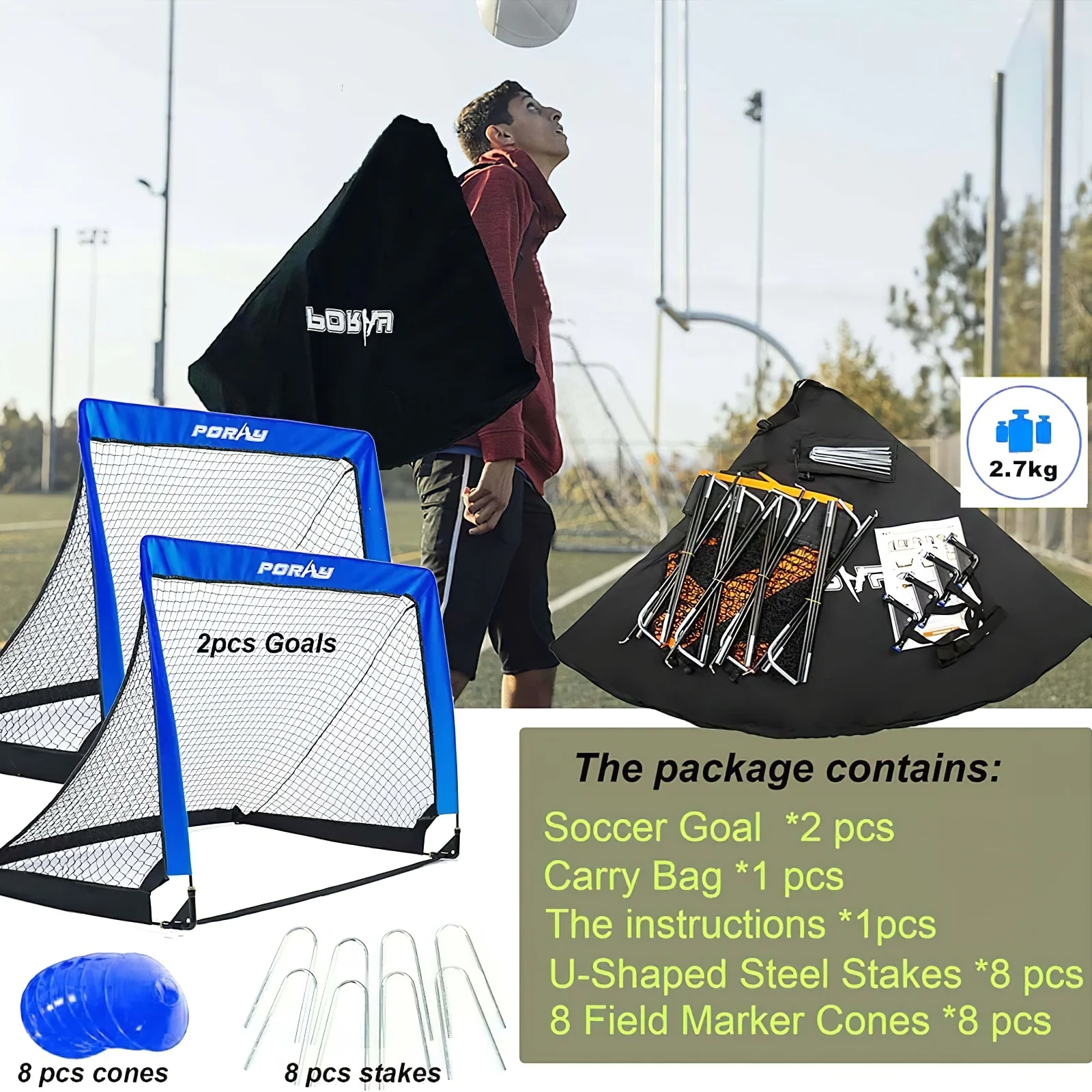Pop up Soccer Goal Set - Square - Image 5