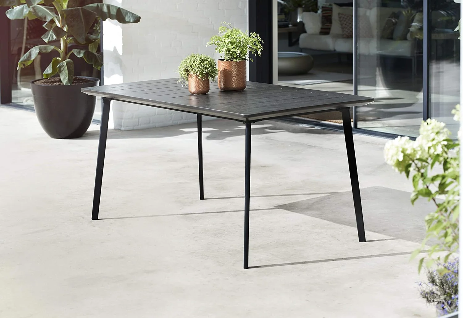 Keter Metaline Metal Look Dining Set: Black - Image 9