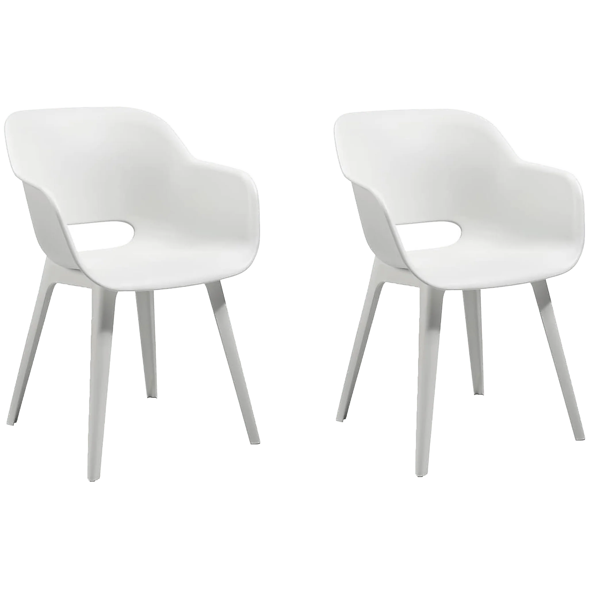 Keter Akola Dining Chair - White - 2 Pack