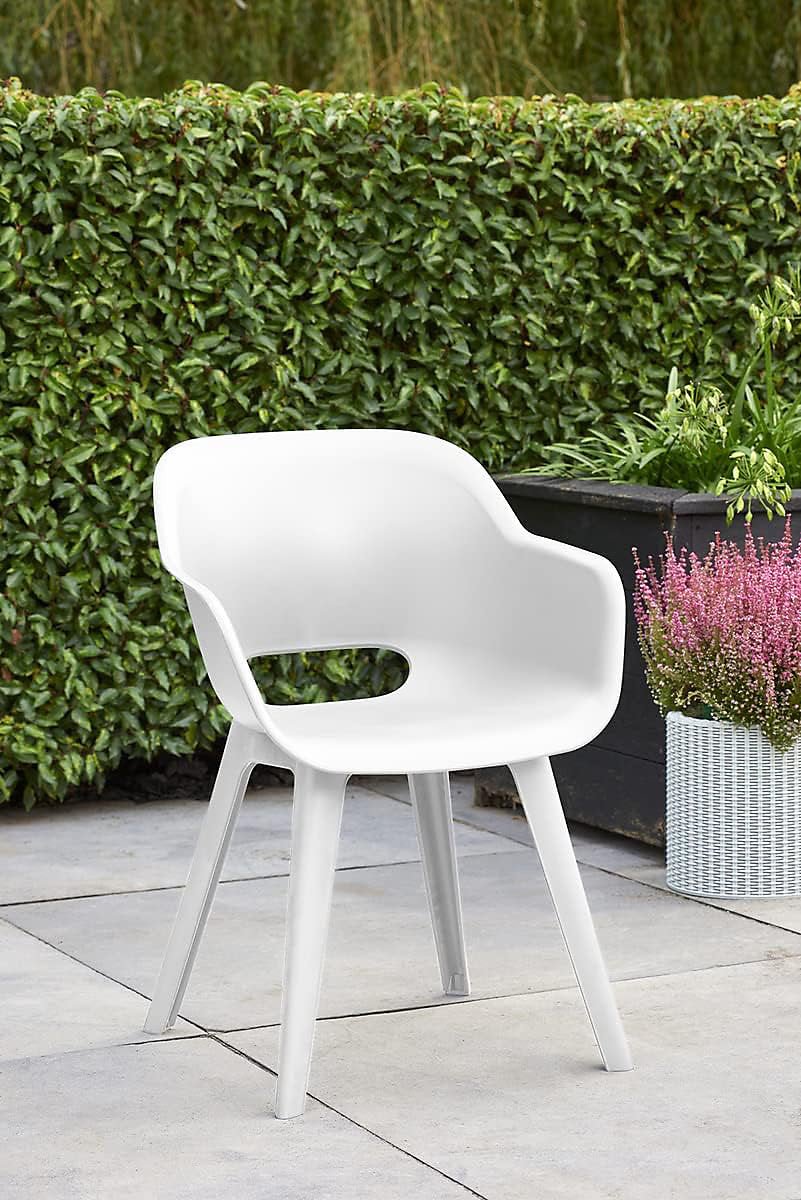 Keter Akola Dining Chair - White - 2 Pack - Image 4