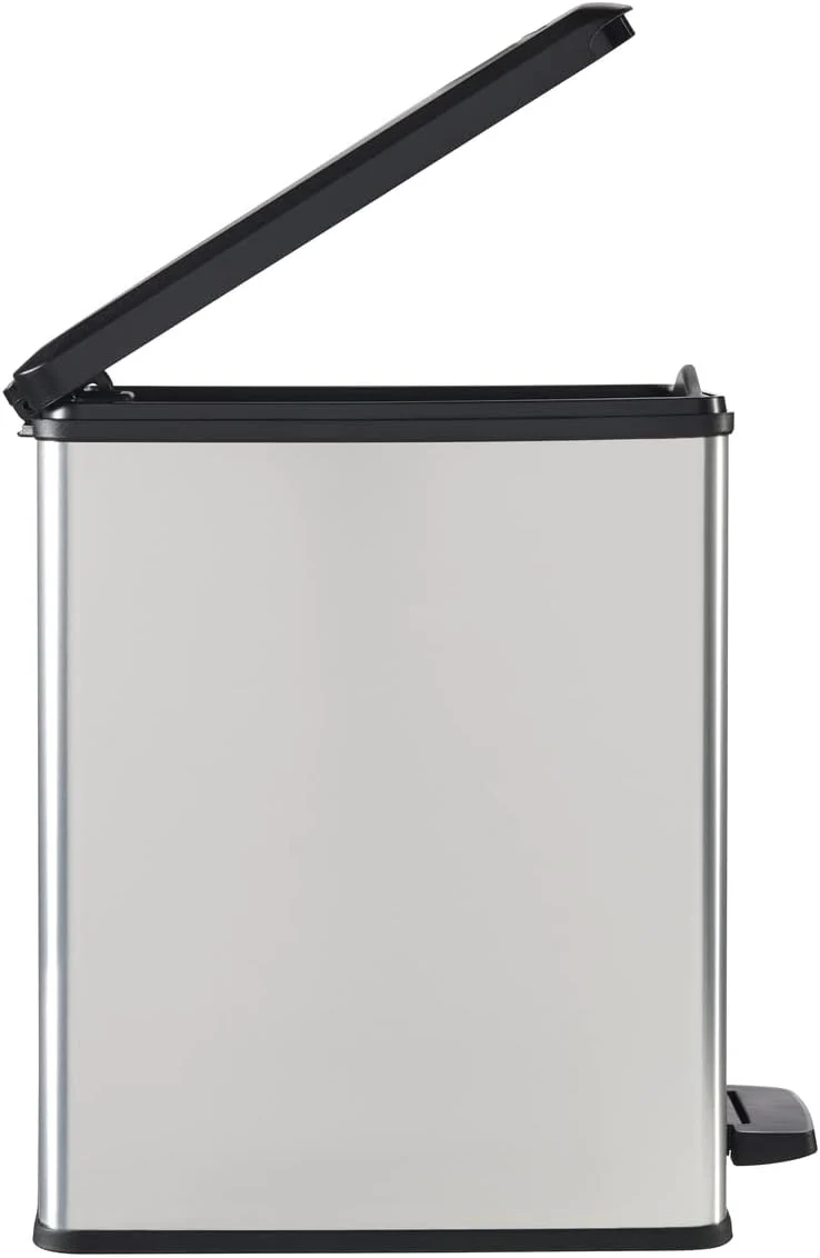 Curver Deco Slim Pedal Bin – 25L – Silver - Image 5