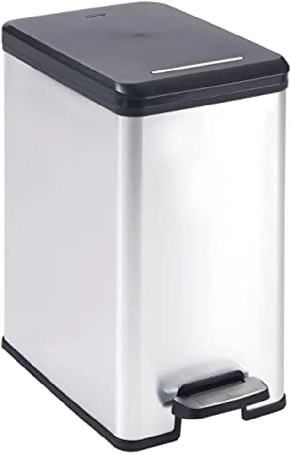 Curver Deco Slim Pedal Bin – 25L – Silver - Image 9