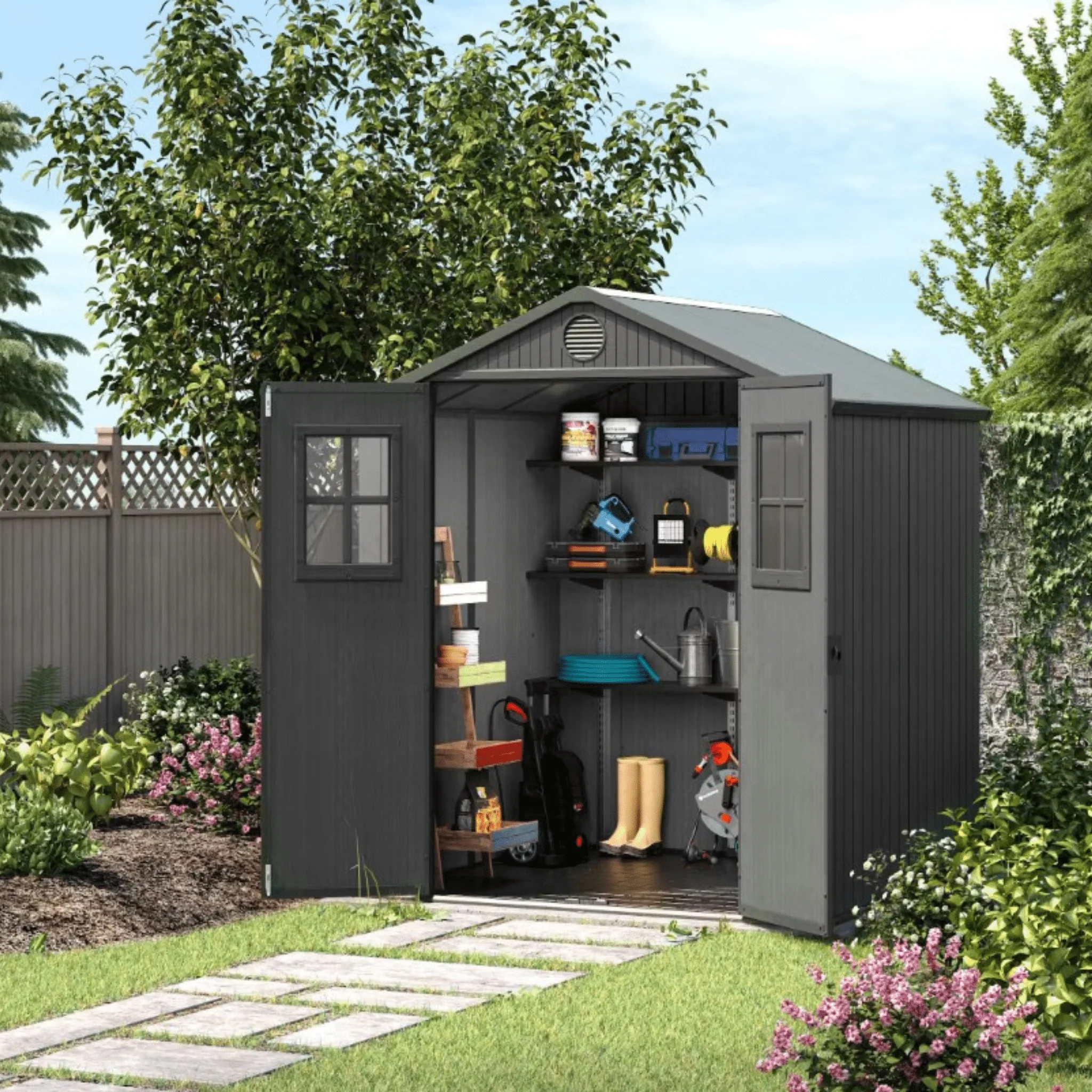 Keter Darwin 6x8 Garden Shed - Grey (1.9 x 2.4m) - Image 7