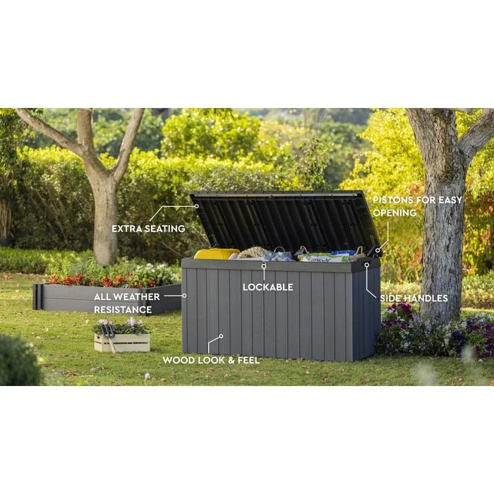 PRE ORDER: MAY - Keter Darwin 570L Storage Box - Grey - Image 4