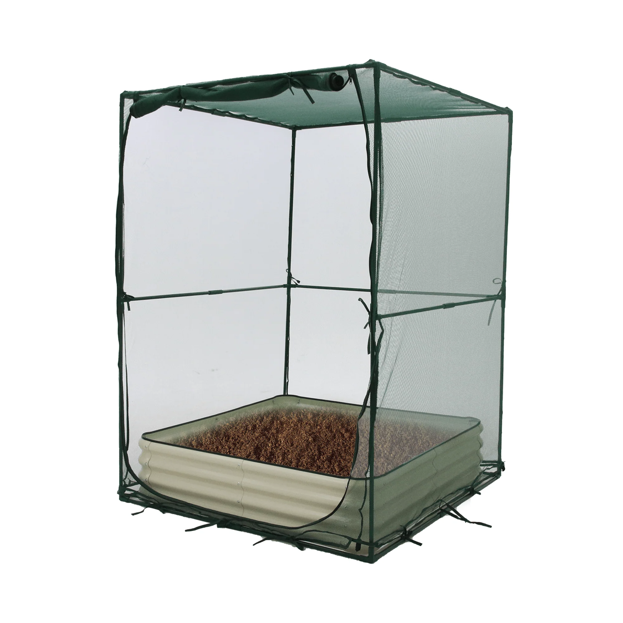 Raised Bed (1.25m2 - Height 29cm) with Net Crop Cage (1.25m2 x 1.8m High) - Image 2