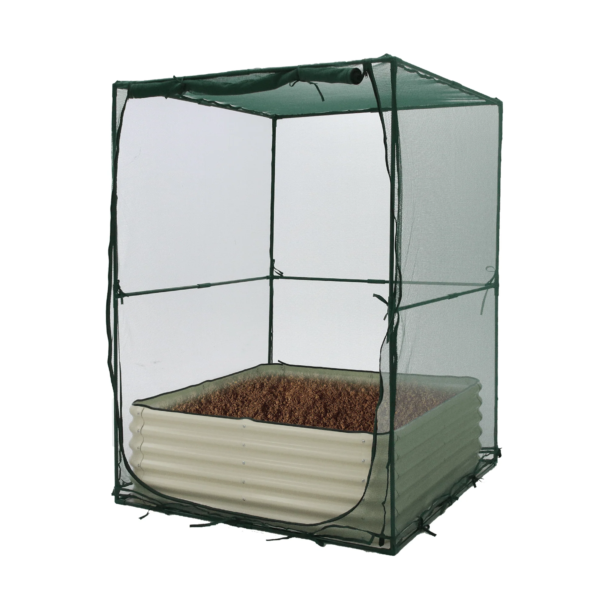 Raised Bed (1.25m2 - Height 43cm) with Net Crop Cage (1.25m2 x 1.8m High) - Image 2