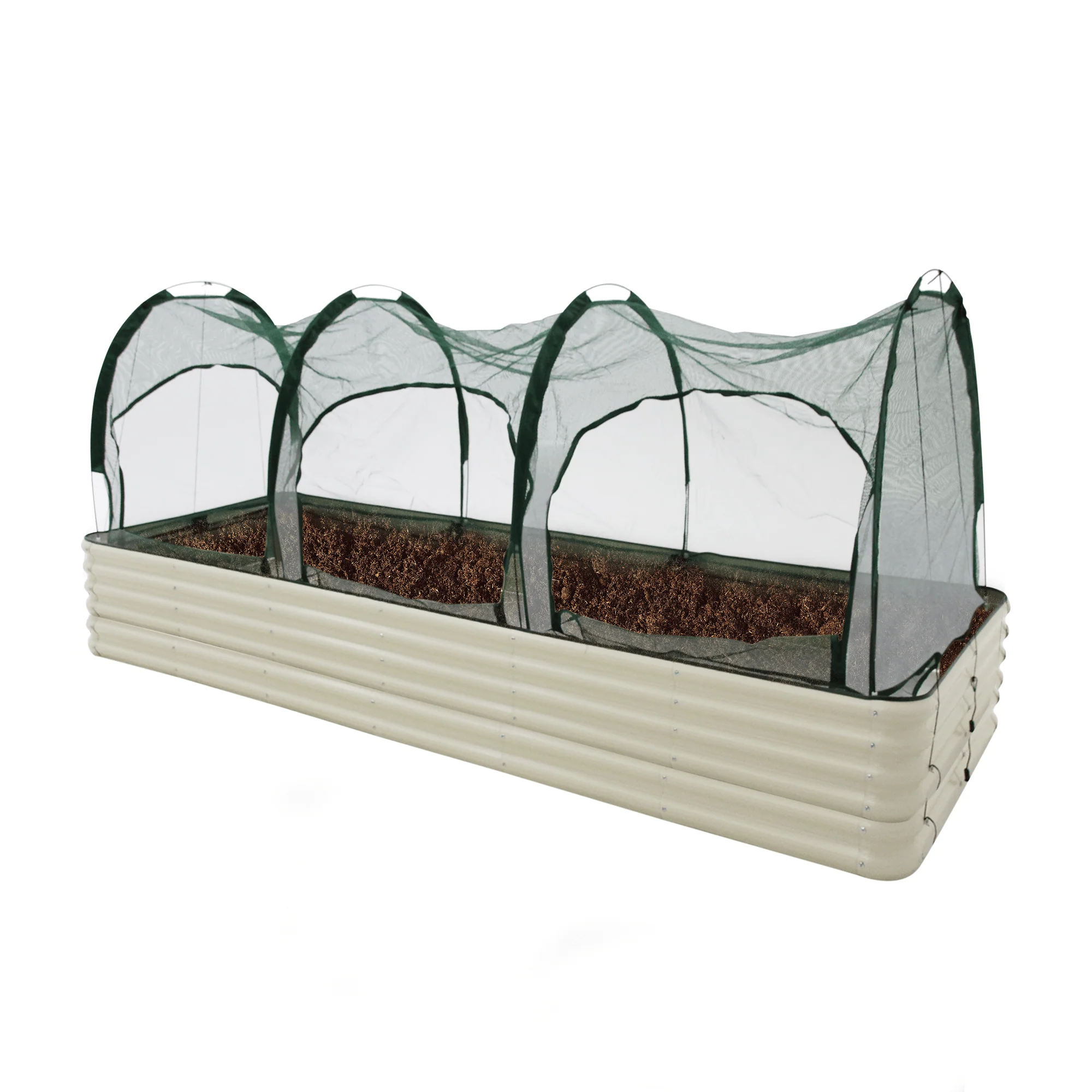 Raised Garden Bed (Height 43cm) with 3m Net Tunnel - Image 2