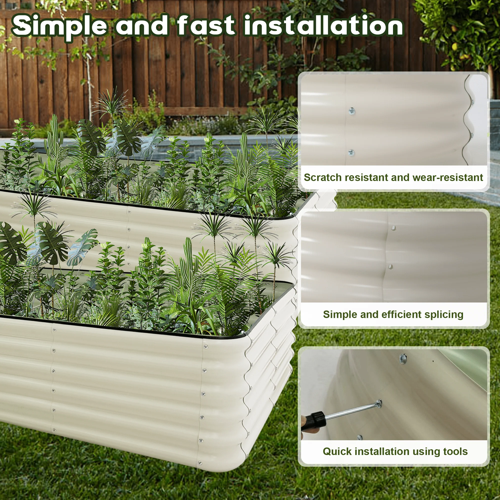 Raised Garden Bed - W207 x D107 x H29cm - Image 5