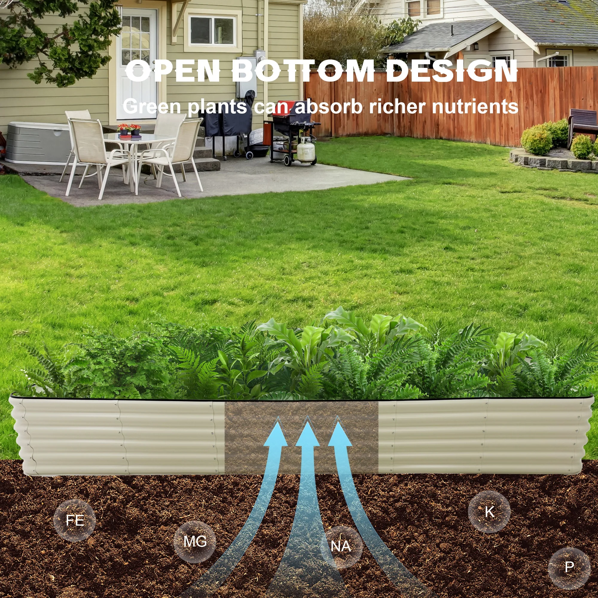 Raised Garden Bed - W207 x D107 x H29cm - Image 7