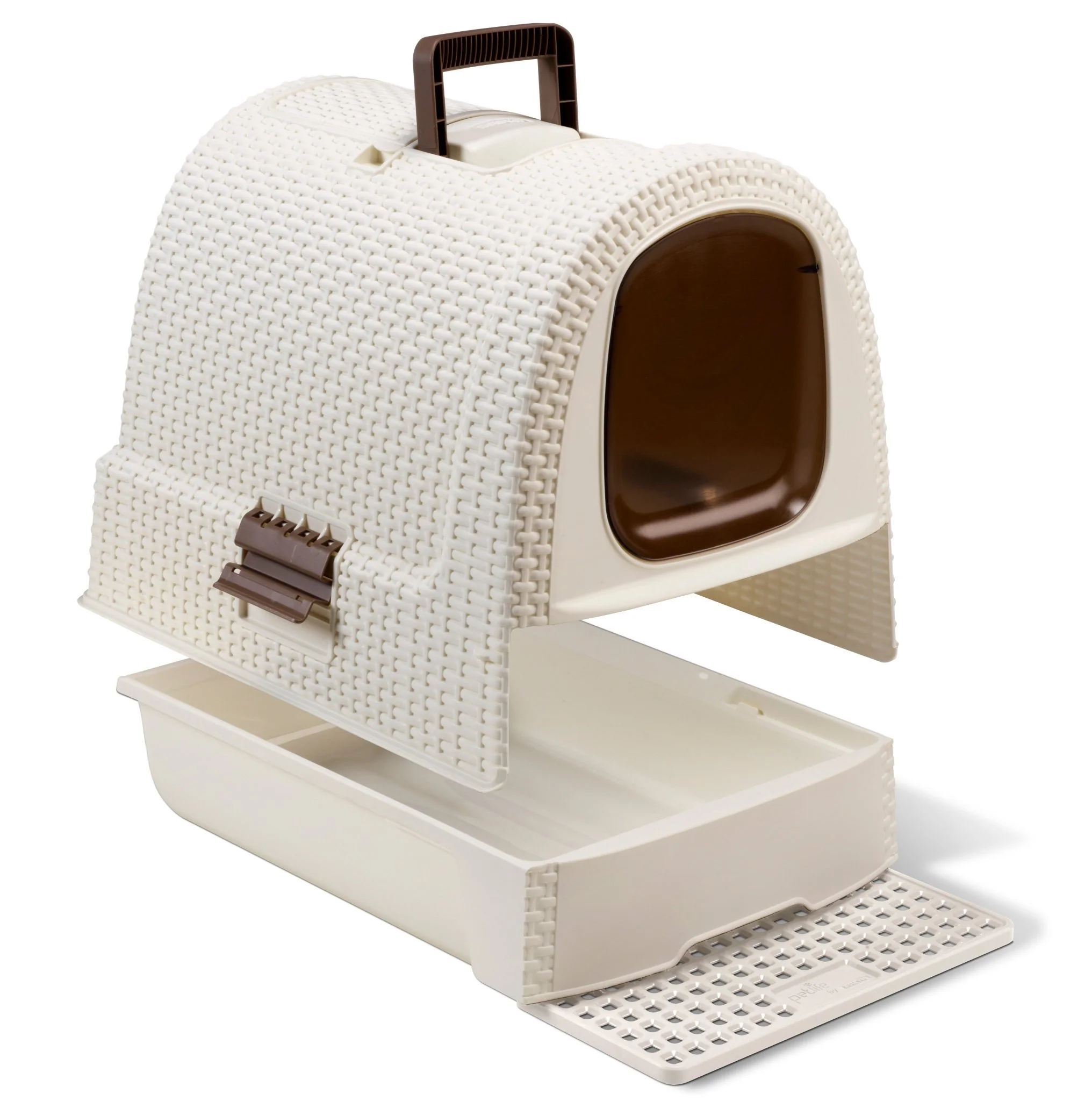 Curver Rattan Style Cat Litter Box - Cream - Image 4