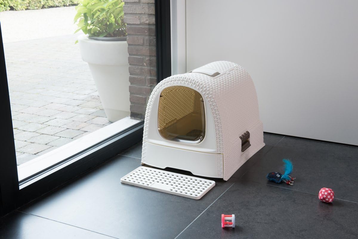 Curver Rattan Style Cat Litter Box - Cream - Image 5