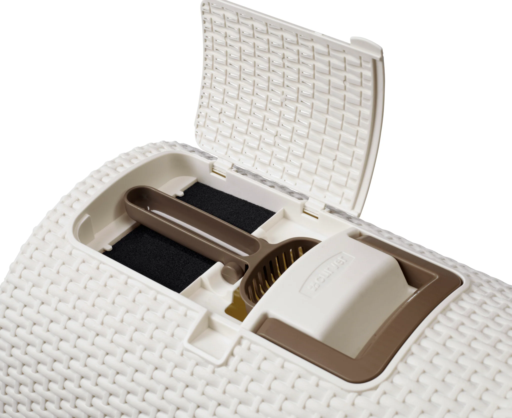 Curver Rattan Style Cat Litter Box - Cream - Image 6