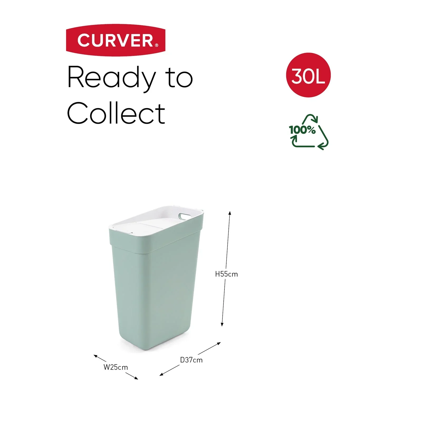Ready To Collect Waste Separation 4 Pack - Green - Image 4