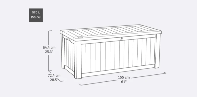 Keter Rockwood 570L Storage Box - Anthracite - Image 2