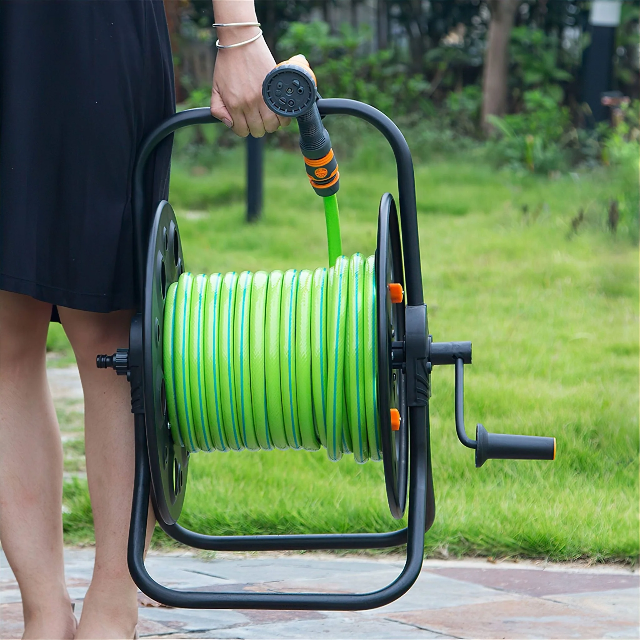 Short Metal Hose Reel Cart - Image 3