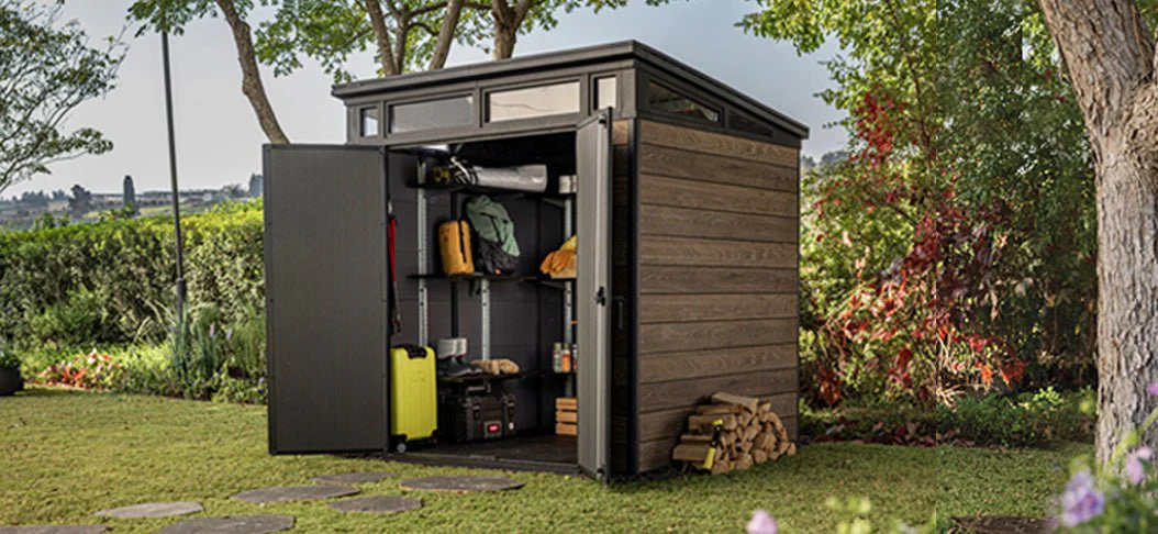 PRE ORDER: JUNE - Keter Signature Pent 7x7 Shed - Walnut Look (2.2 x 2.2m) - Image 11