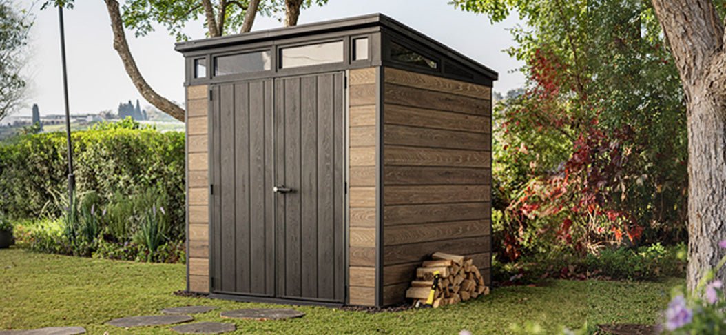PRE ORDER: JUNE - Keter Signature Pent 7x7 Shed - Walnut Look (2.2 x 2.2m) - Image 12