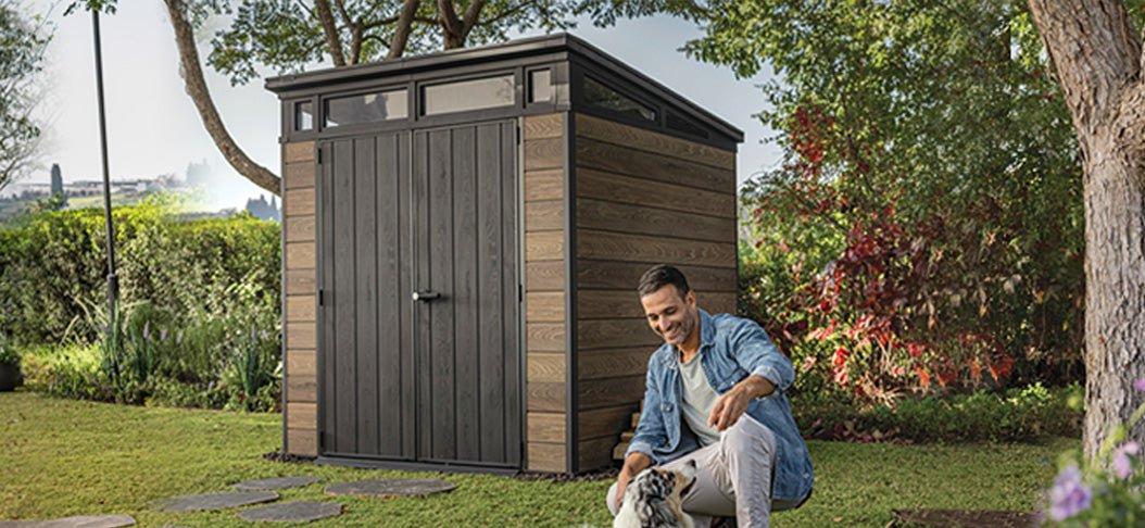 PRE ORDER: JUNE - Keter Signature Pent 7x7 Shed - Walnut Look (2.2 x 2.2m) - Image 13