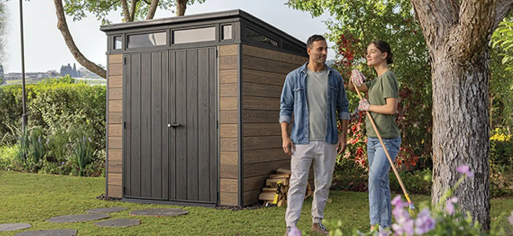 PRE ORDER: JUNE - Keter Signature Pent 7x7 Shed - Walnut Look (2.2 x 2.2m) - Image 17