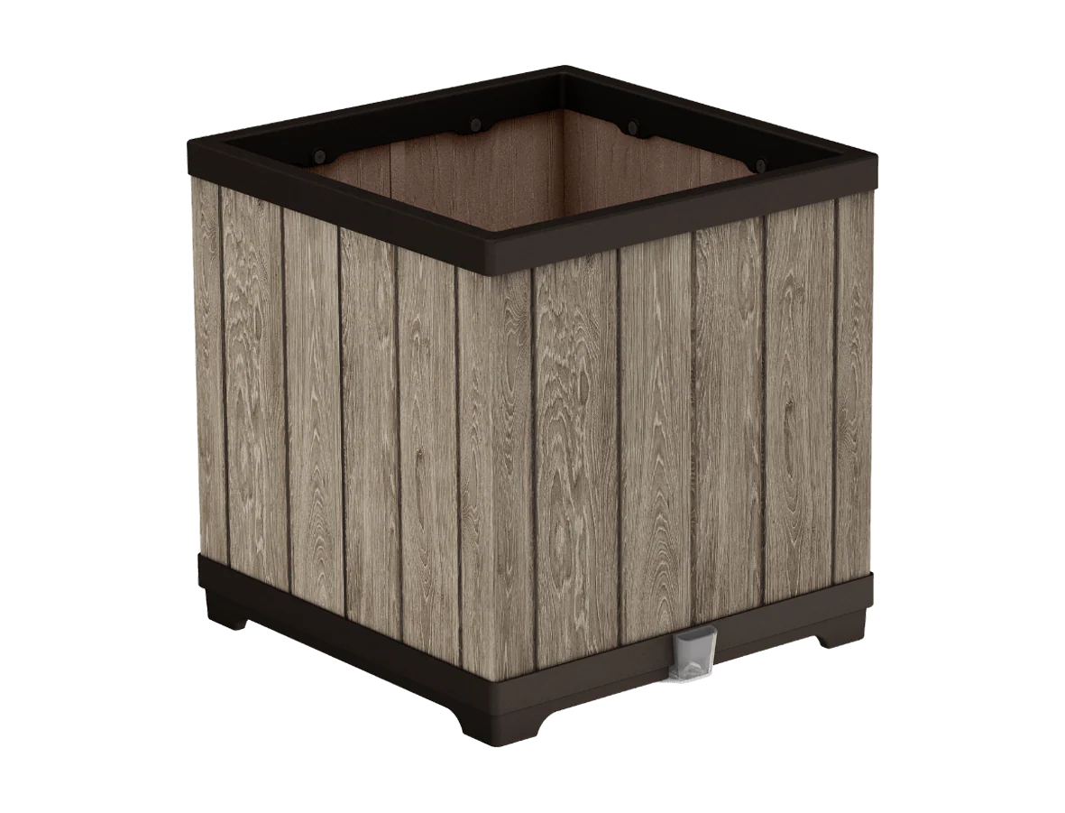 Keter Signature Square Planter- Ashwood Look