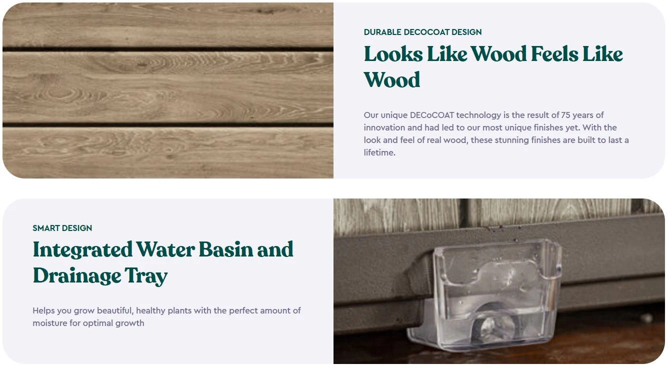 Keter Signature Square Planter- Ashwood Look - Image 3