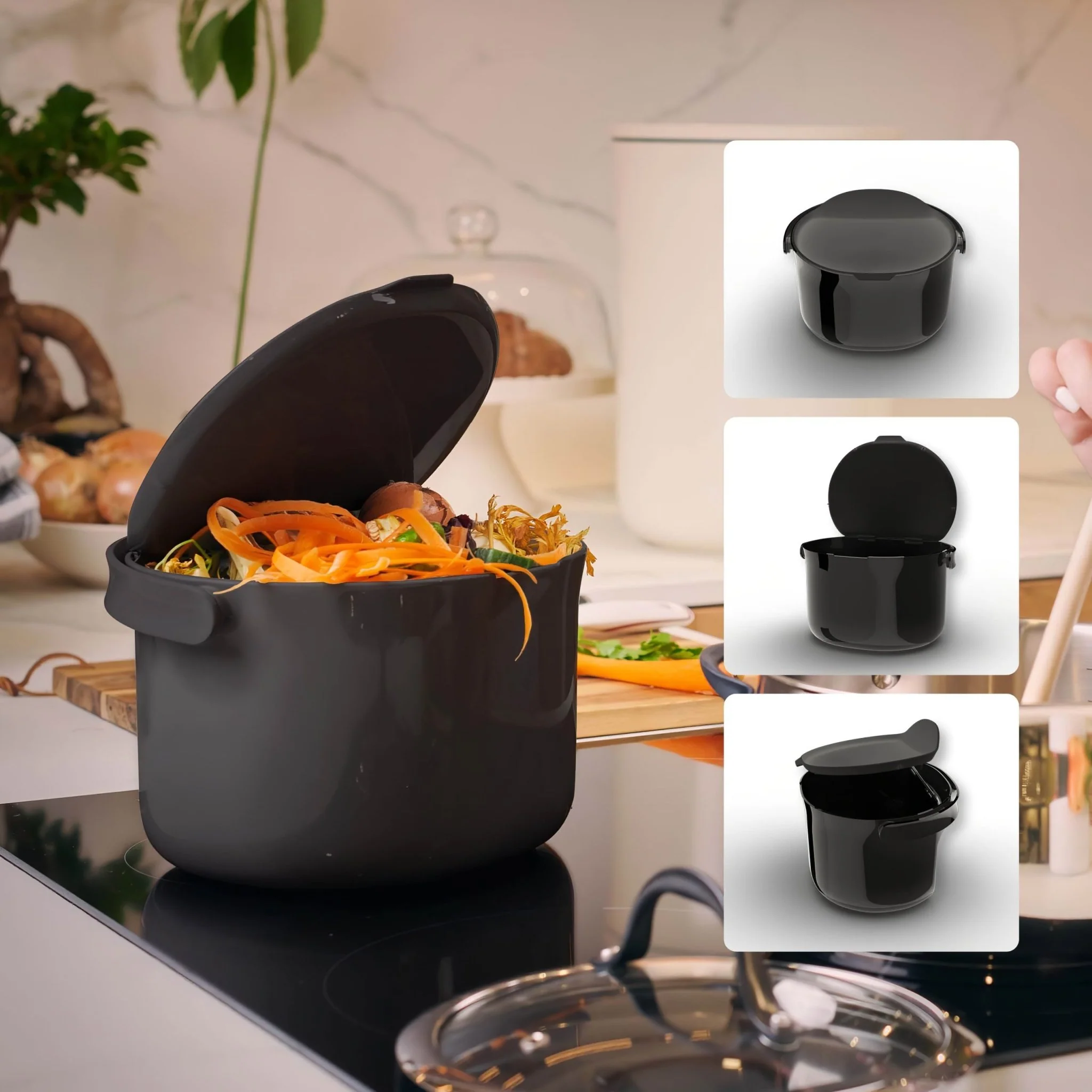 Skaza 3.3L Organko Compost Caddy - Black - Image 5