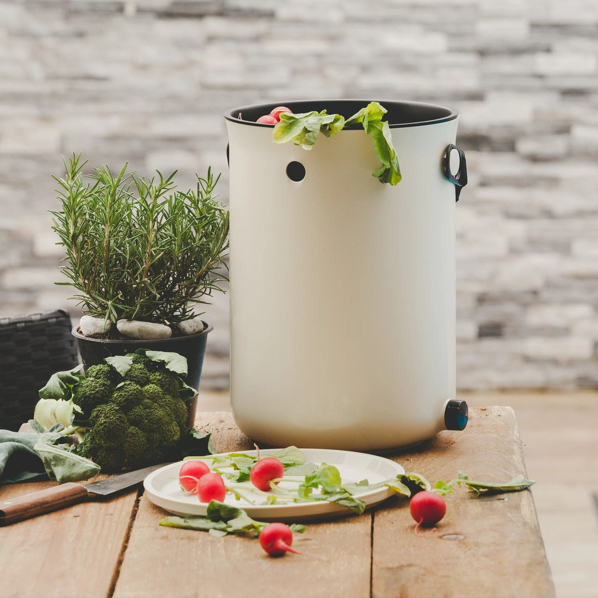 Skaza 9.6L Bokashi Organko 2 Composter - Cream White - Image 5