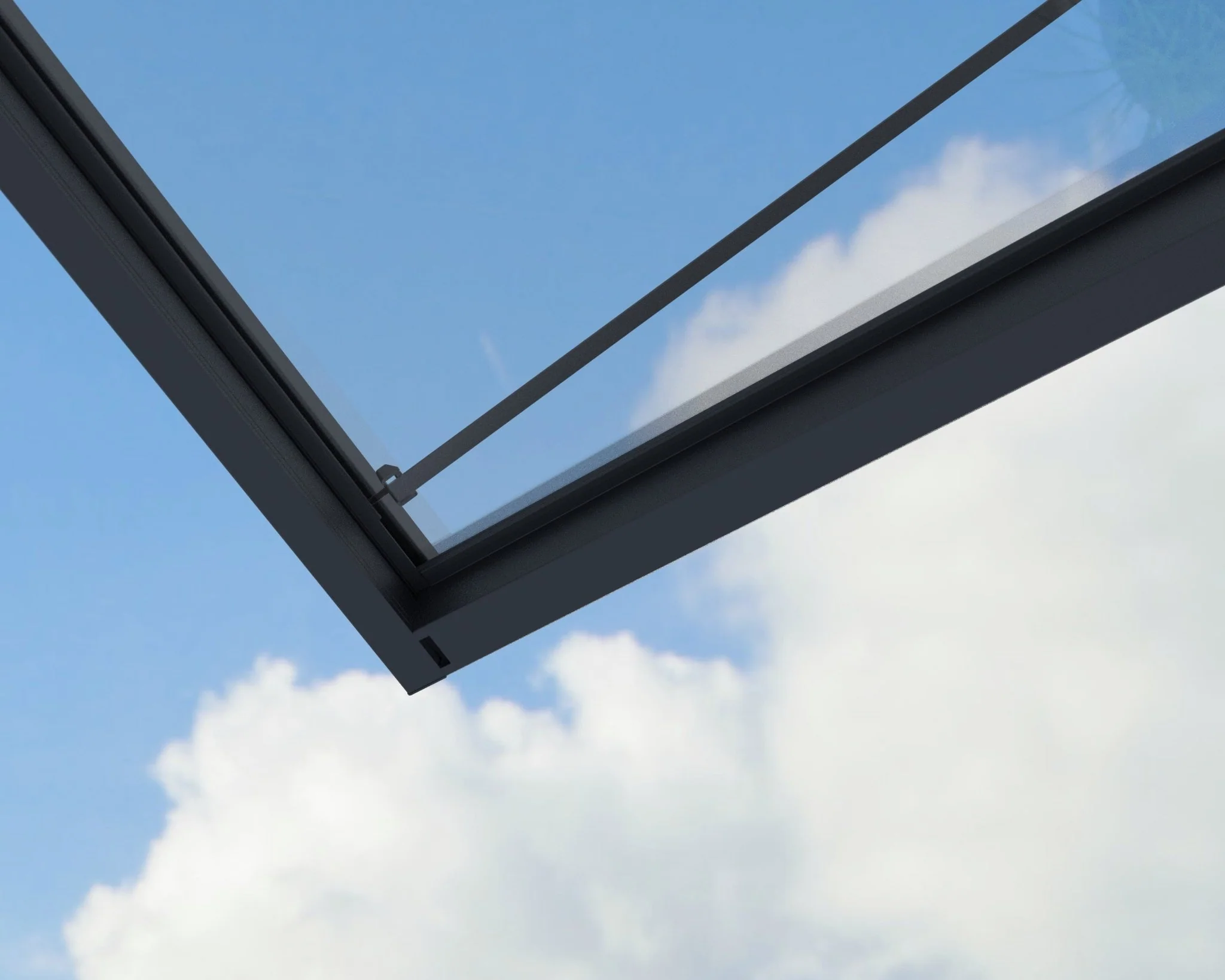 Sophia XL Door Awning 1.9m x 1.4m - Grey Frame with Clear Panel - Image 3