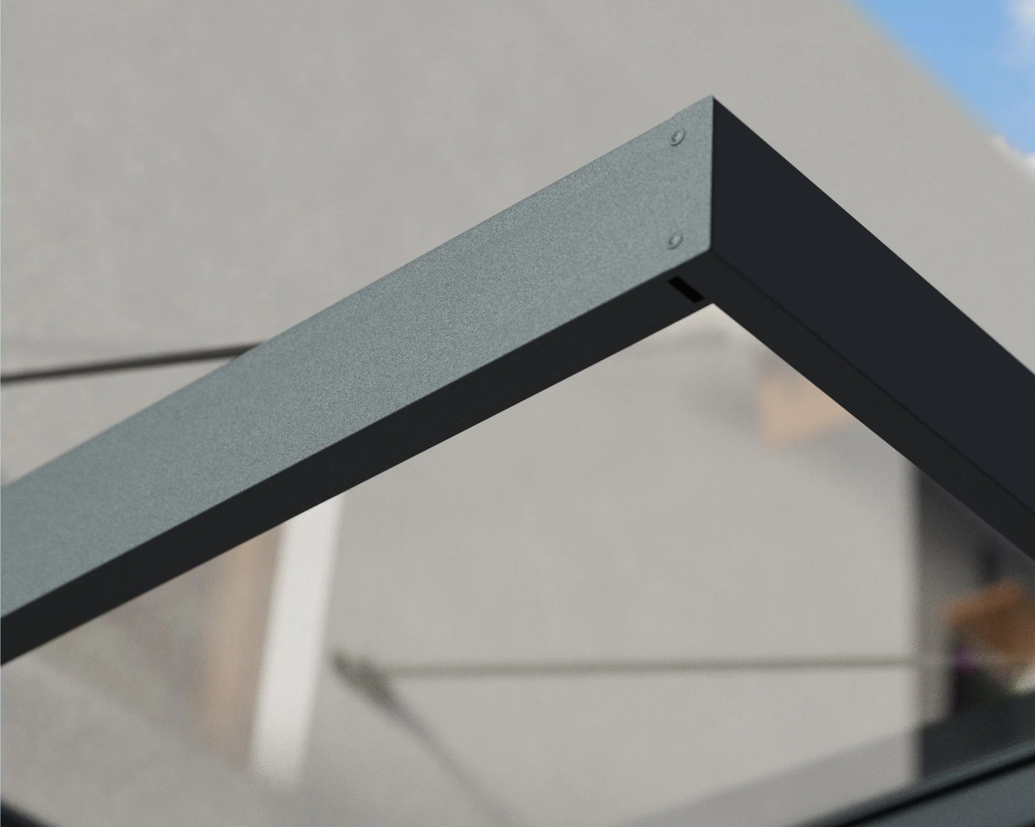 Sophia XL Door Awning 1.9m x 1.4m - Grey Frame with Clear Panel - Image 4