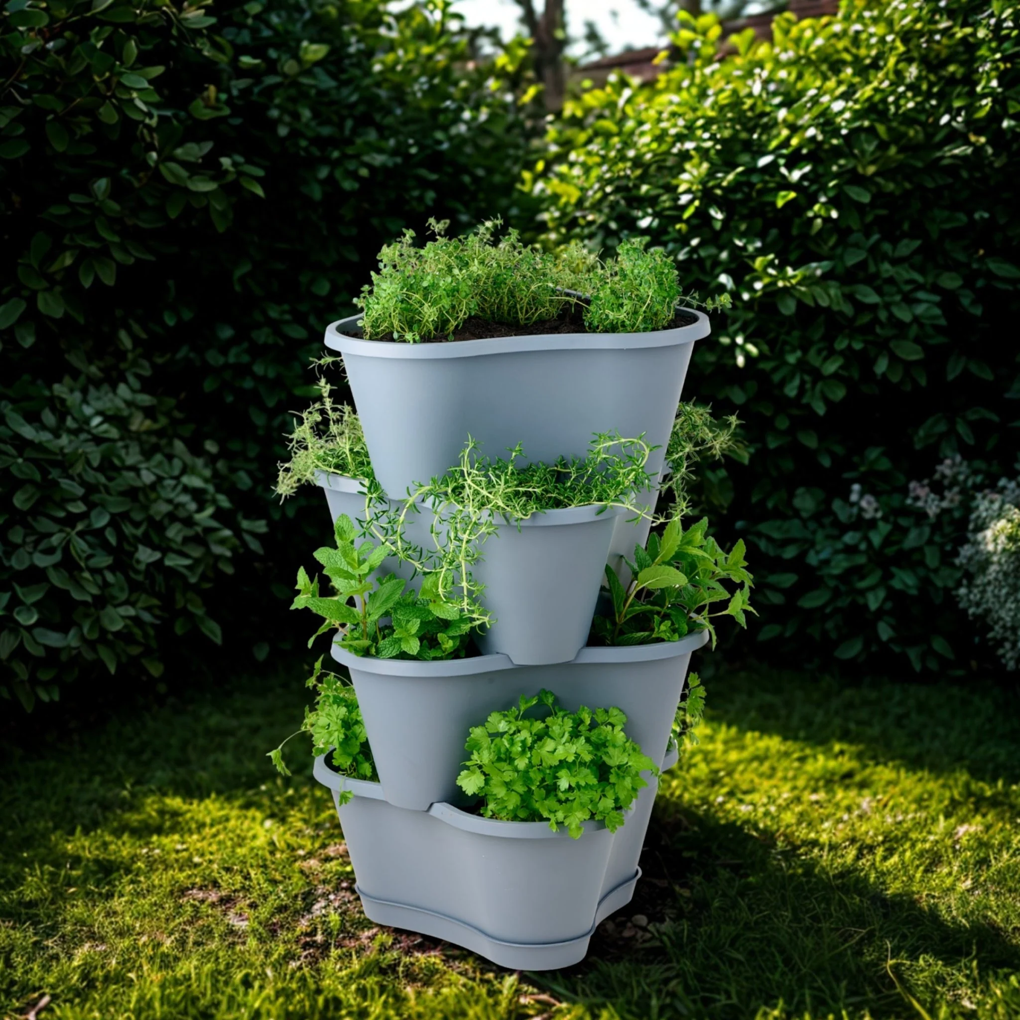 Stackable Planter 4 Pack with Tray - Image 6