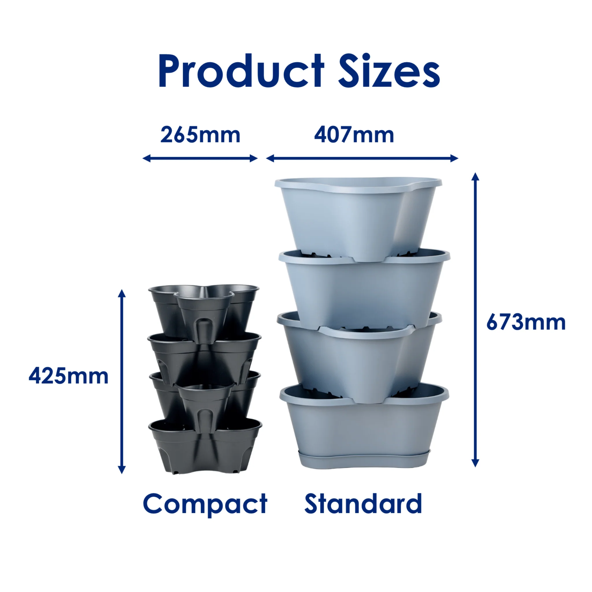 Stackable Planter 4 Pack with Tray - Image 7