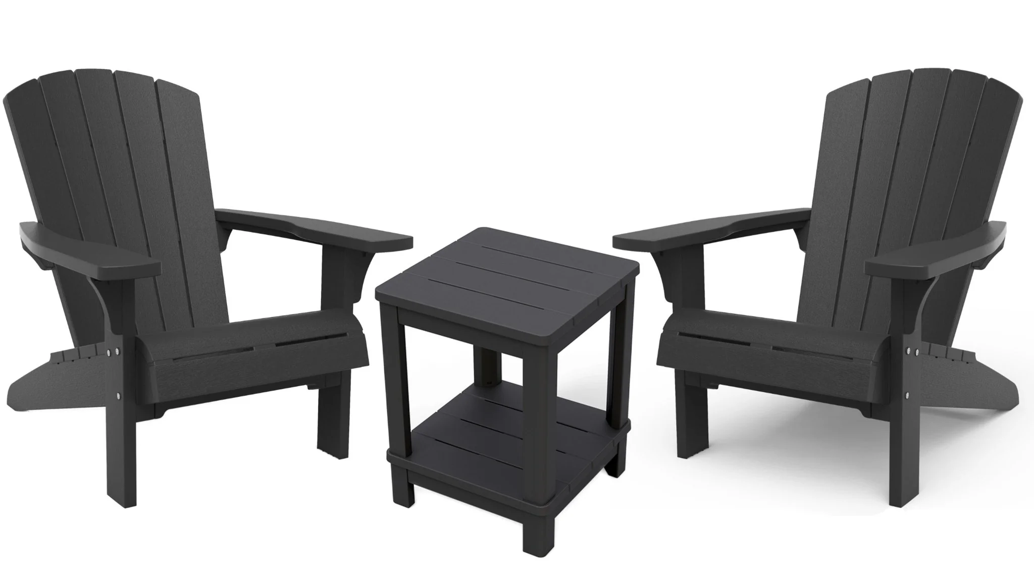 PRE ORDER: APR. - Keter Troy Adirondack Set with Deluxe Table - Graphite