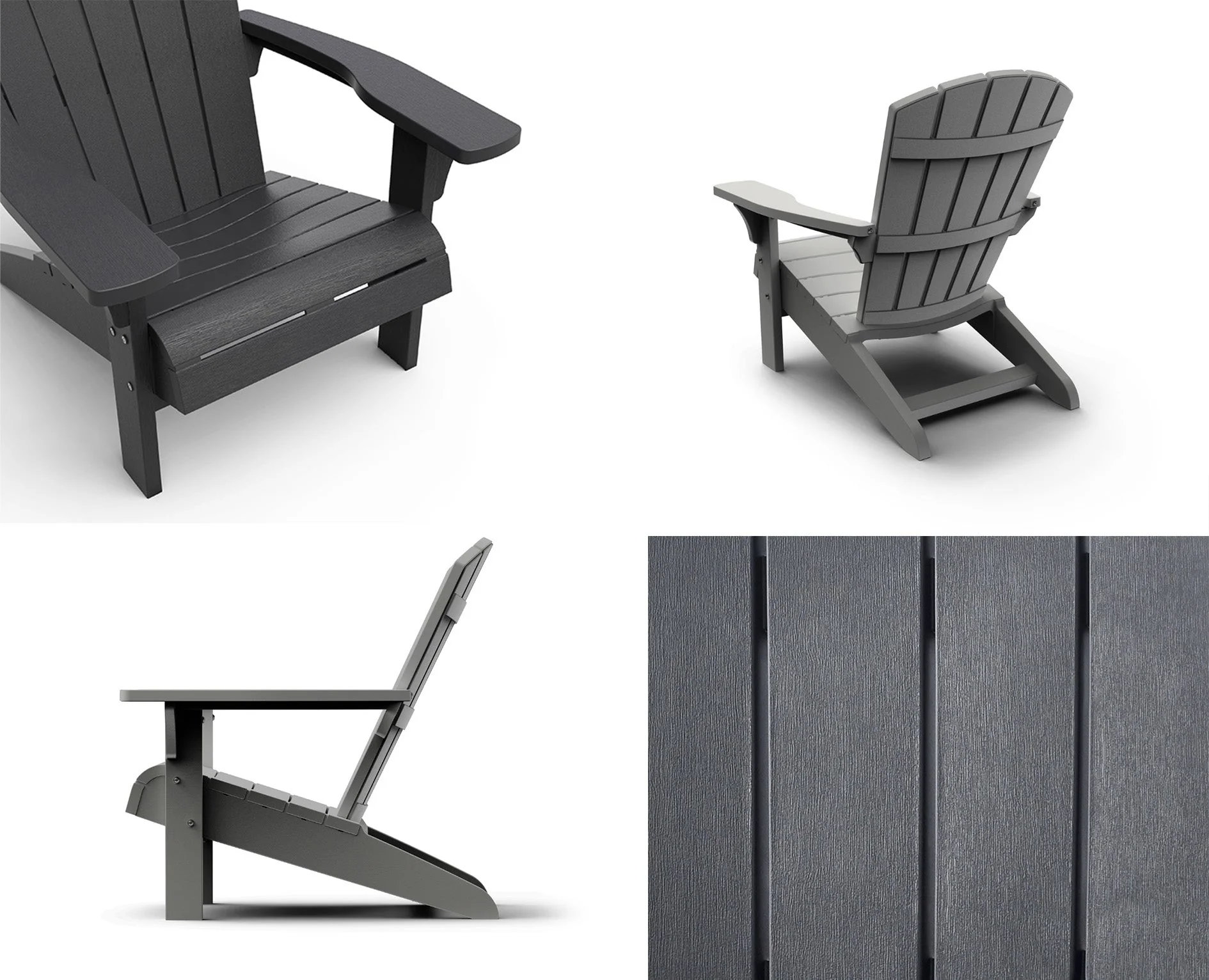 PRE ORDER: APR. - Keter Troy Adirondack Set with Deluxe Table - Graphite - Image 10