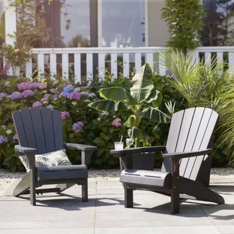 PRE ORDER: APR. - Keter Troy Adirondack Set with Deluxe Table - Graphite - Image 9